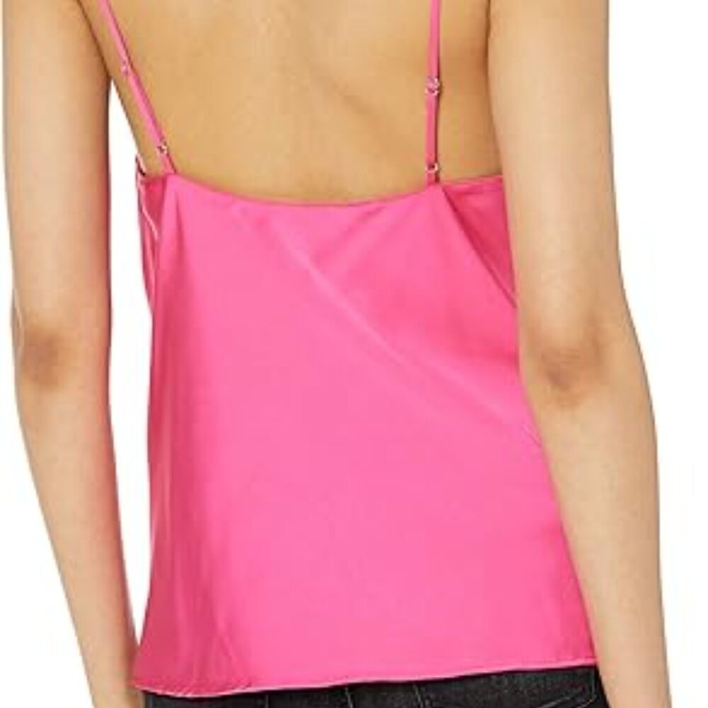 The Drop Women's Christy Cowl Neck Cami Silky Stretch Top, Hot Pink - Picture 7 of 9